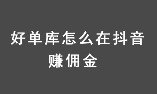 好单库怎么在抖音上卖货 好单库怎么设置推广位