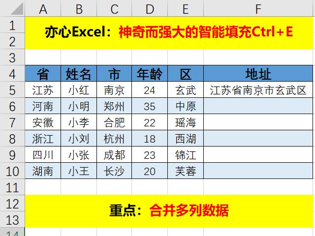 智能填充excel快捷键，excel表格怎么智能填充数据